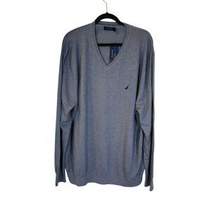 Navtech by Nautica NWT Mens Vneck Sweater Size 3XL Blue Preppy Business Casual